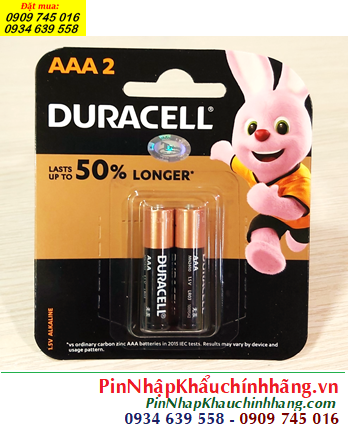 Duracell LR03 MN2400B2, Pin AA 1.5v Alkaline Duracell LR03 MN2400B2 (Lasts up to 50% longer) /Vỉ 2viên